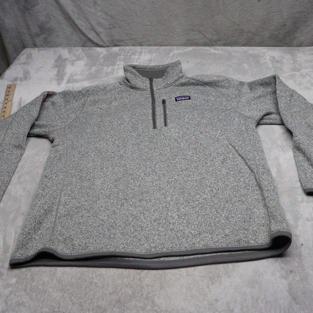 Patagonia Sweatshirt Mens XL Grey Better Sweater Fleece 1/4 Zip Pullover LOGO
